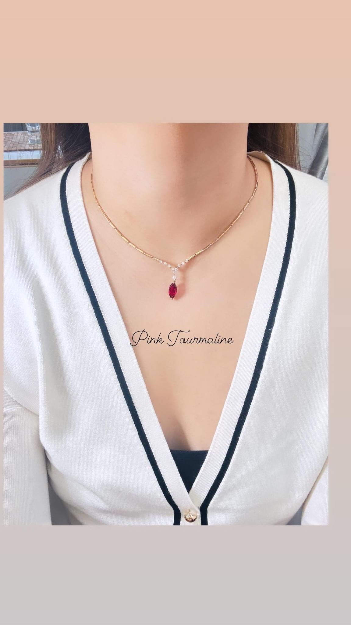Pink Tourmaline Necklace