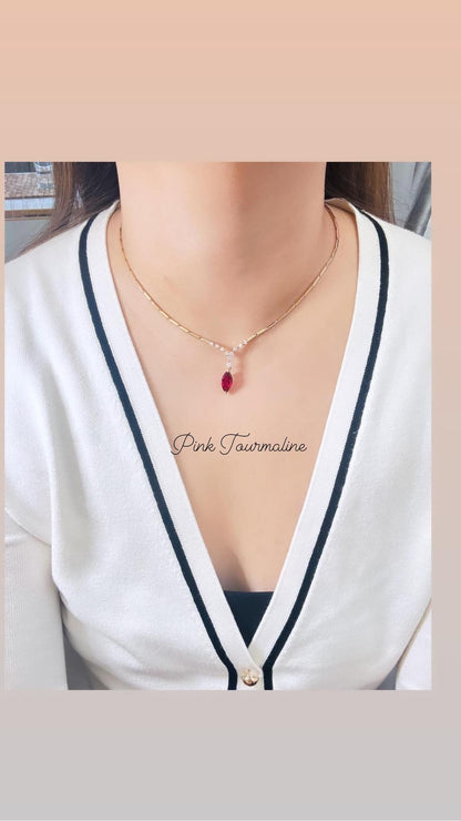 Pink Tourmaline Necklace